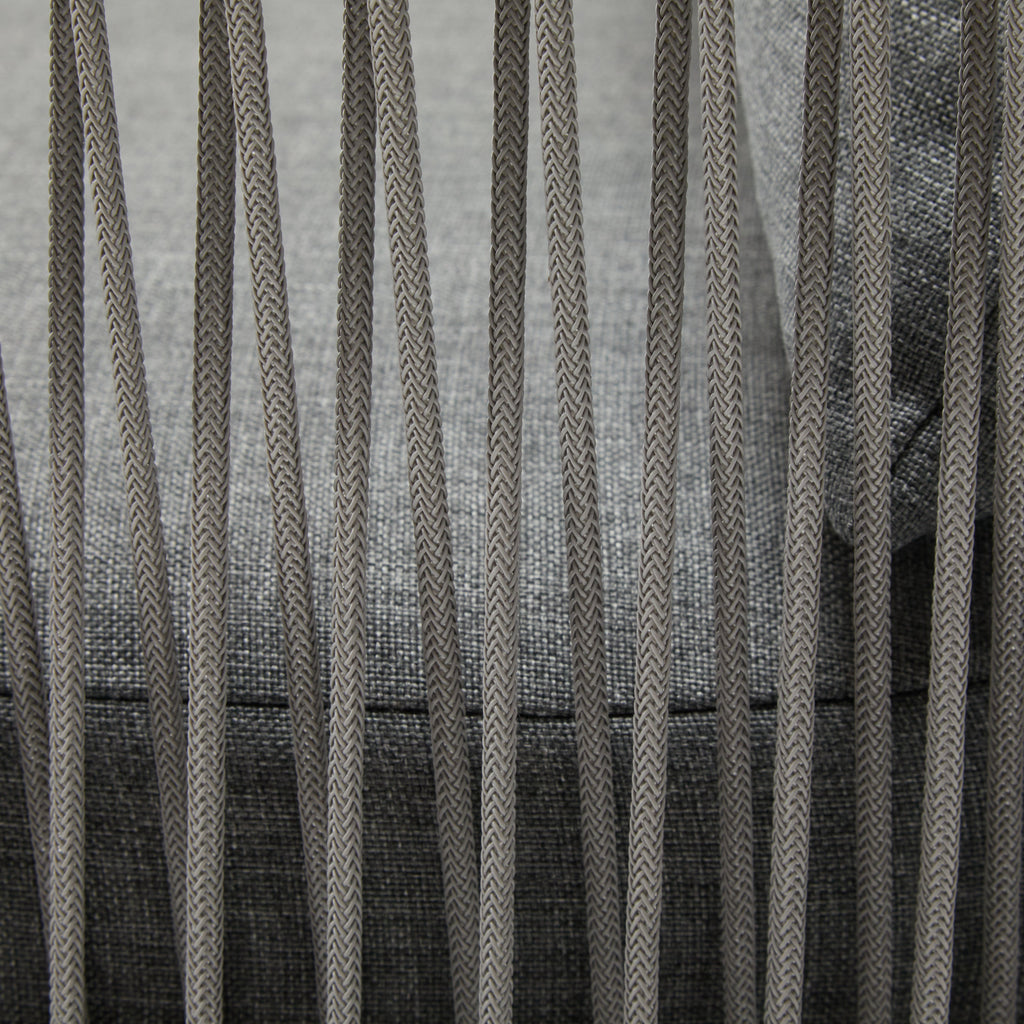 Walker Edison | Ensemble de 2 chaises d'extérieur incurvées élégantes en corde tressée grise