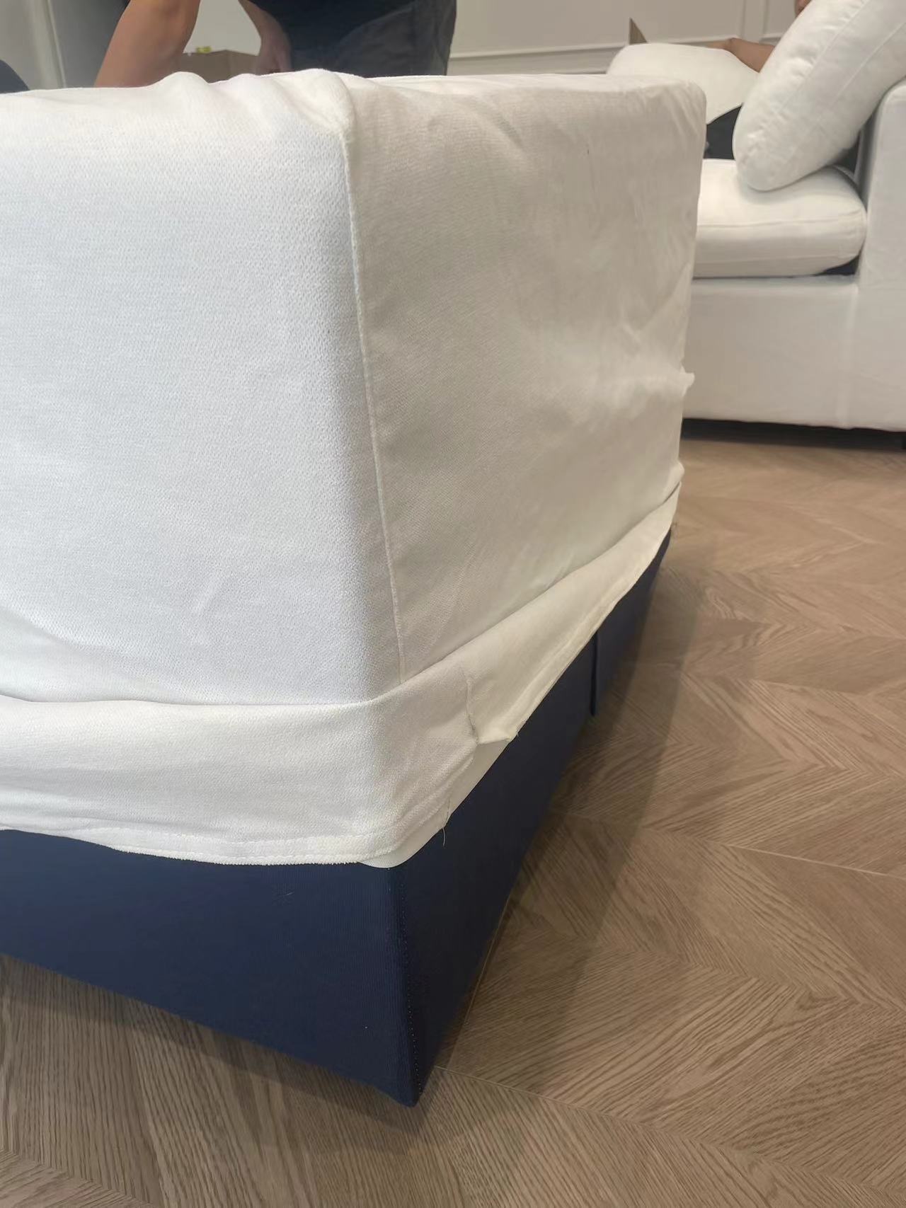 Walker Edison | Canapé d'angle modulable Cloud Home Comfort avec pouf de rangement 