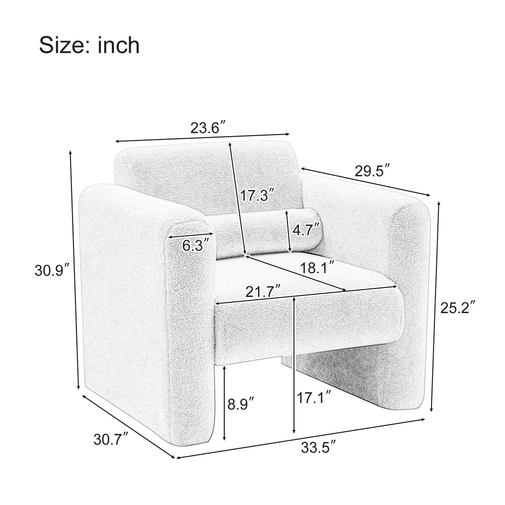 Walker Edison | Fauteuil d'appoint Sherpa Modern Cloud