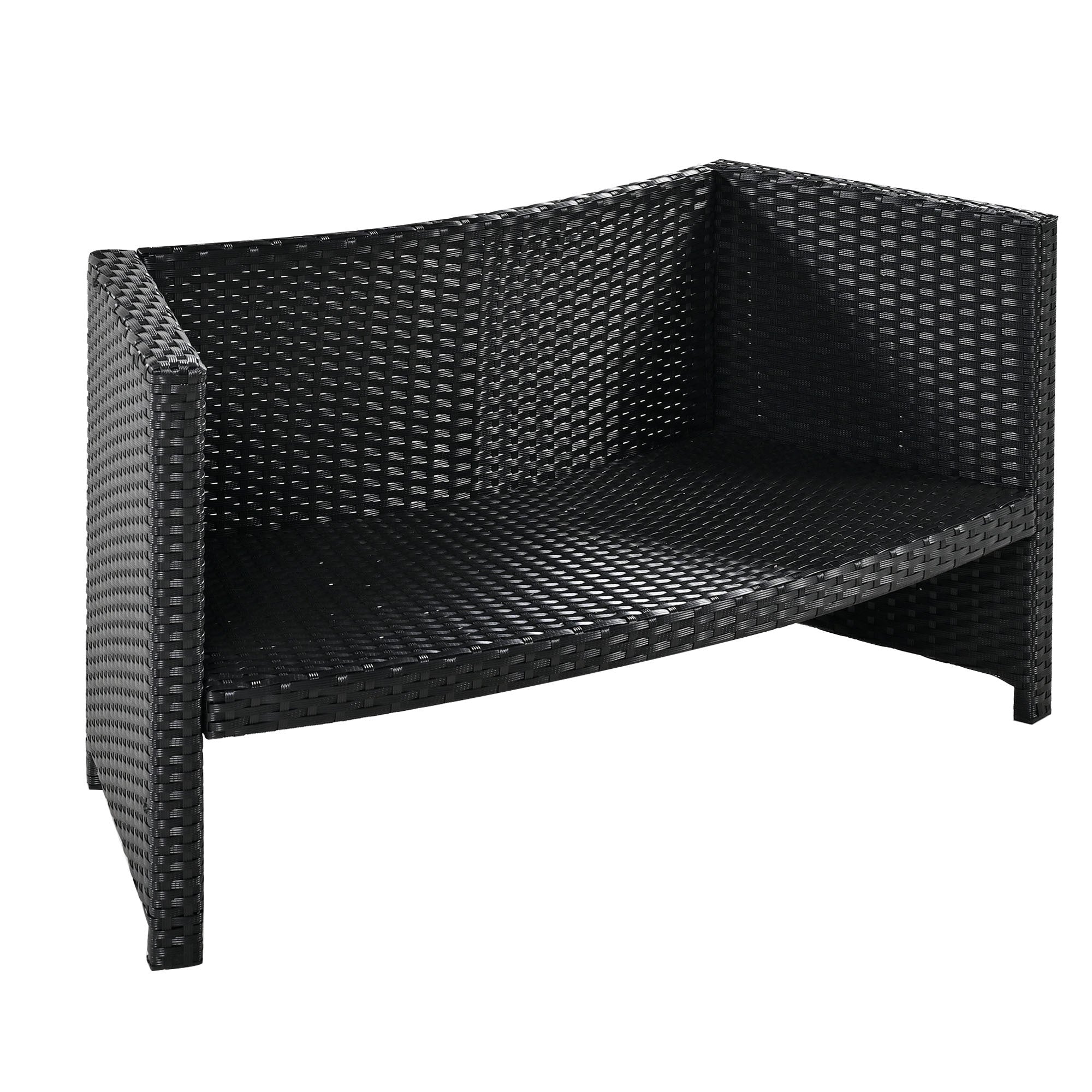 Walker Edison | Ensemble de canapé de patio en rotin avec structure de spa et espaces de rangement