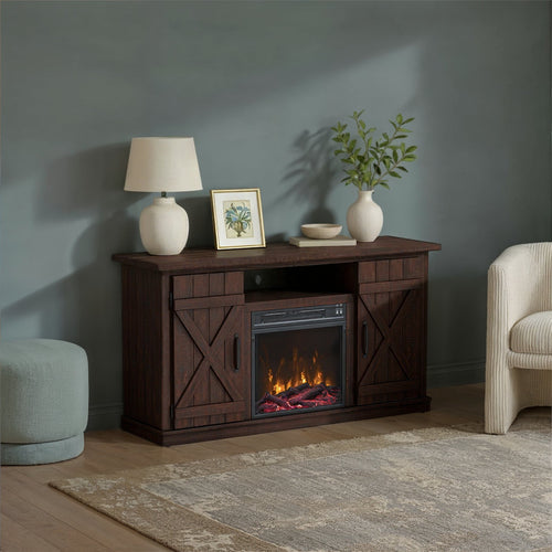 Meuble TV avec cheminée électrique Cottonwood