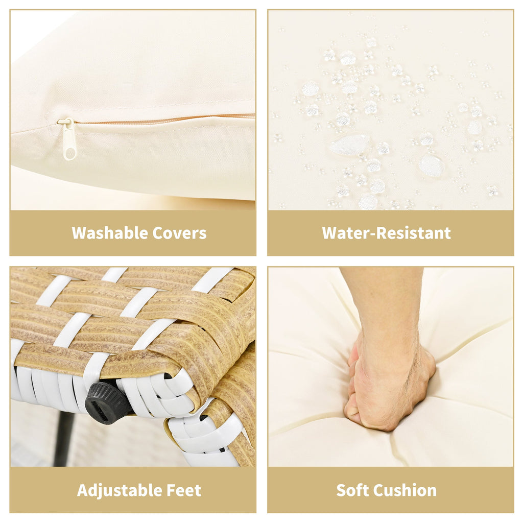 Walker Edison | Ensemble de canapés de jardin modulaires ronds pour bain de soleil