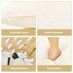 Walker Edison | Ensemble de canapés de jardin modulaires ronds pour bain de soleil