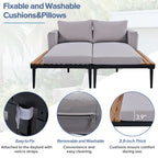 Walker Edison | Lit de jour moderne pour terrasse avec tables d'appoint en bois