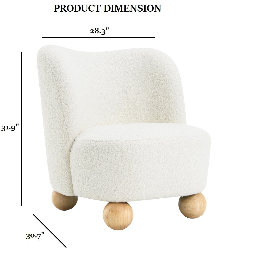 Fauteuil d'appoint incurvé en boucle avec pieds boule