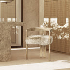 Chaise de salle à manger Millwick 21' à dossier bas en fourrure véritable 