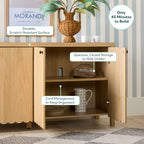 Buffet/meuble TV Paisley 60 moderne à bords festonnés, montage facile