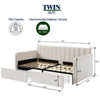 Walker Edison | Lit de jour capitonné en velours avec rangement