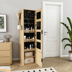 Armoire de rangement multifonctionnelle 4 en 1 avec miroir pivotant à 360° sur toute la longueur 