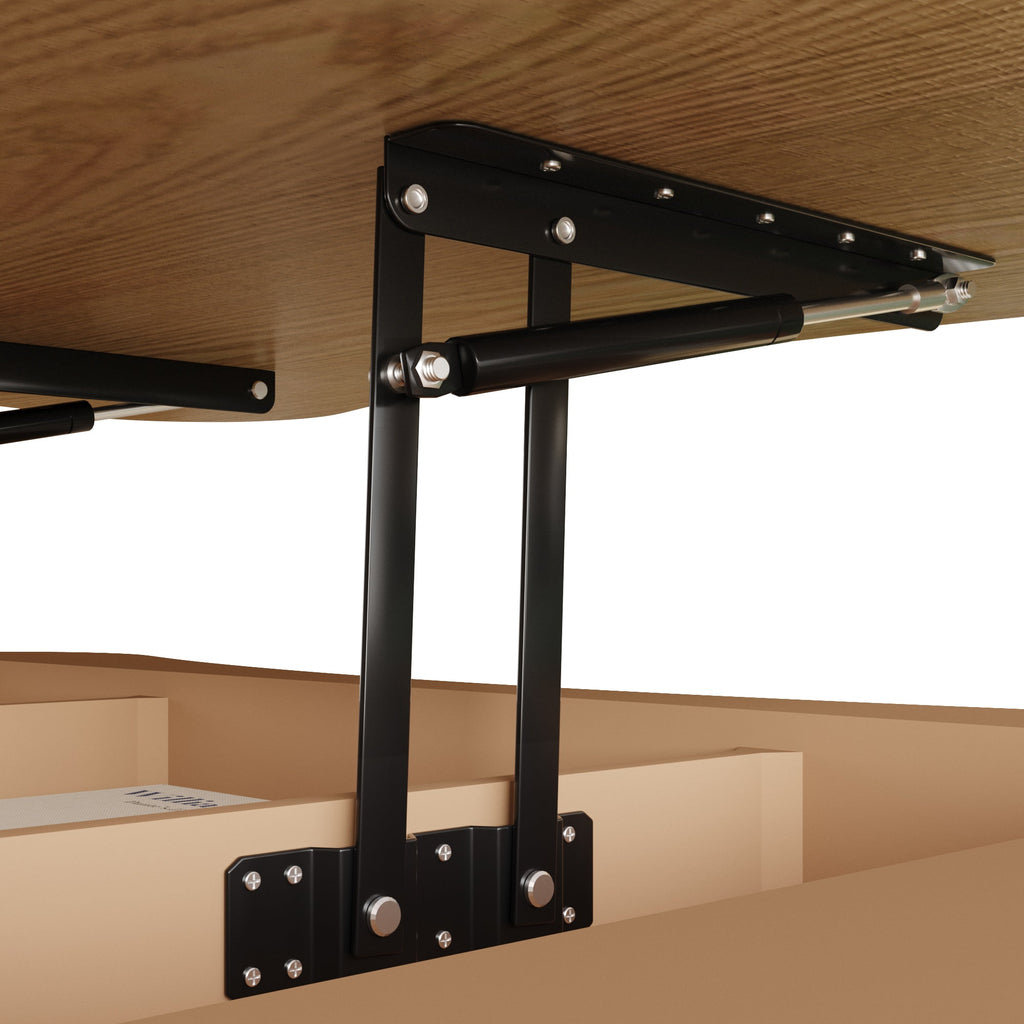 Walker Edison | Table basse et bureau à plateau relevable cannelé Curve Design 