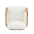 Lot de 2 chaises de salle à manger blanches bouclées avec dossier coussin et structure en bois massif