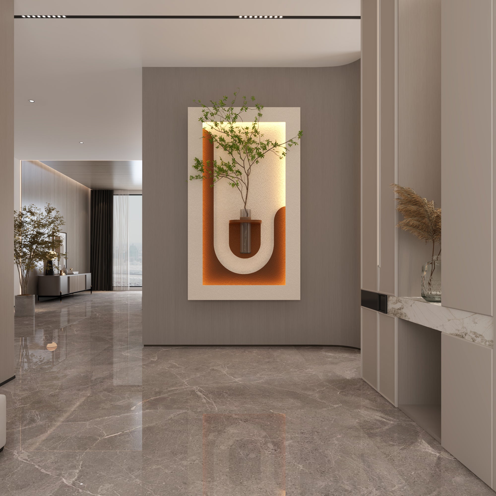 Décoration murale en grès à LED 3 couleurs réglables 