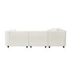 Canapé d'angle sculptural et incurvé contemporain Boucl¨¦ en forme de L 