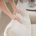 Walker Edison | Fauteuil d'appoint Cloud à assise profonde en velours côtelé avec repose-pieds