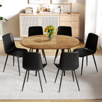 Ensemble table et chaises extensibles modernes pour 6 personnes avec chaises en PU