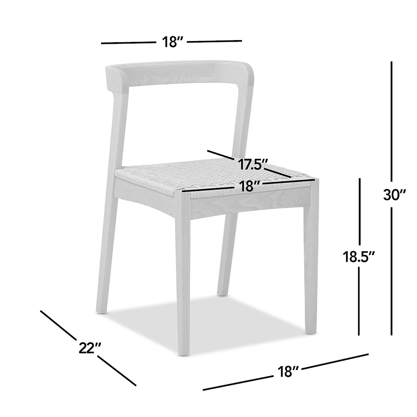 Chaise de salle à manger Capri en chêne avec assise tissée 