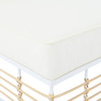 Ensemble de canapés d'angle d'extérieur Walker Edison | Blanc, moderne et minimaliste, 7 pièces, en métal.