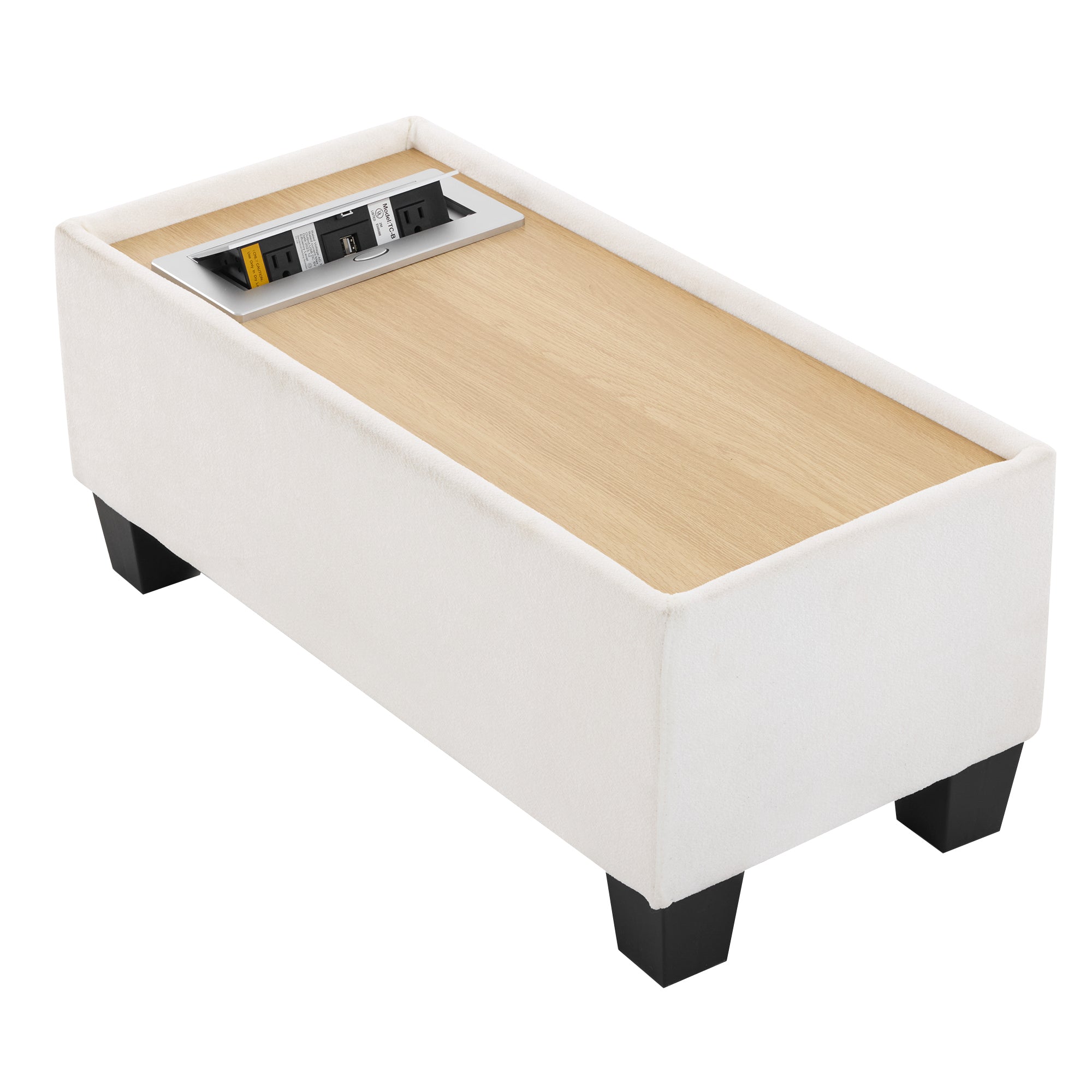 Walker Edison | Canapé d'angle modulaire en forme de U Cloud avec pouf et table basse