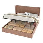 Walker Edison | Cadre de lit moderne rainuré et ondulé avec rangement intégré 