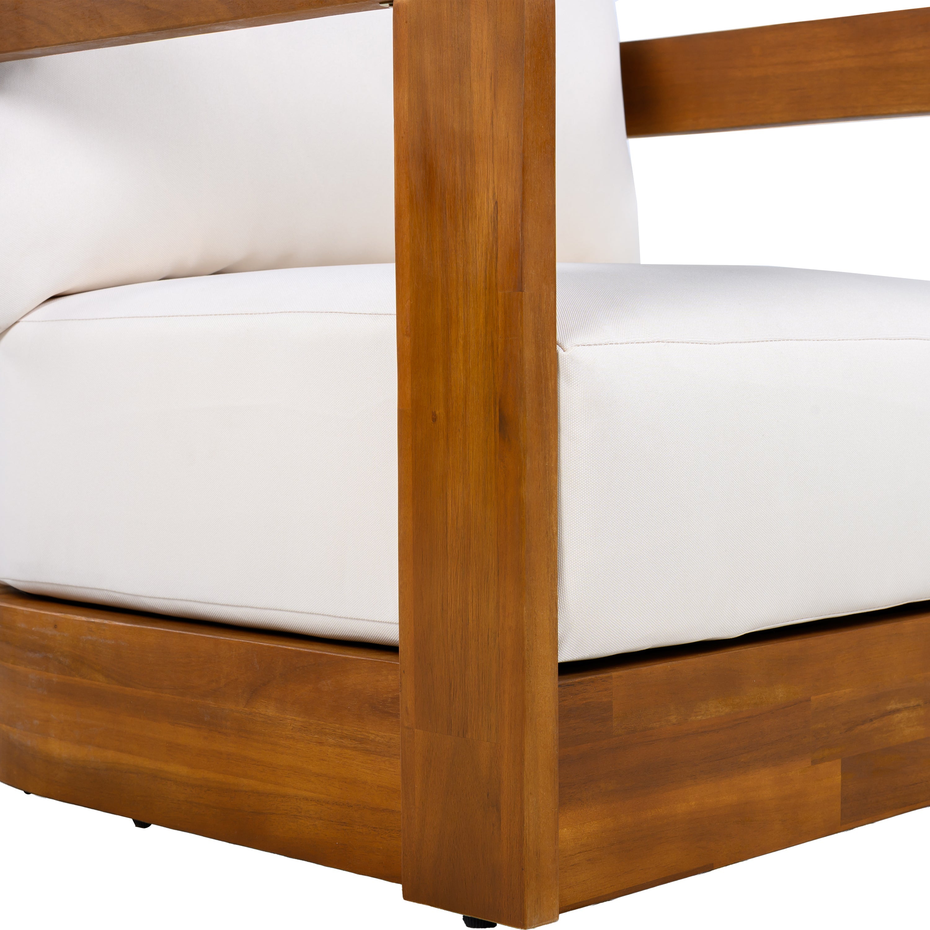 Walker Edison | Ensemble de 2 fauteuils club d'extérieur haut de gamme en bois d'acacia, design incurvé 