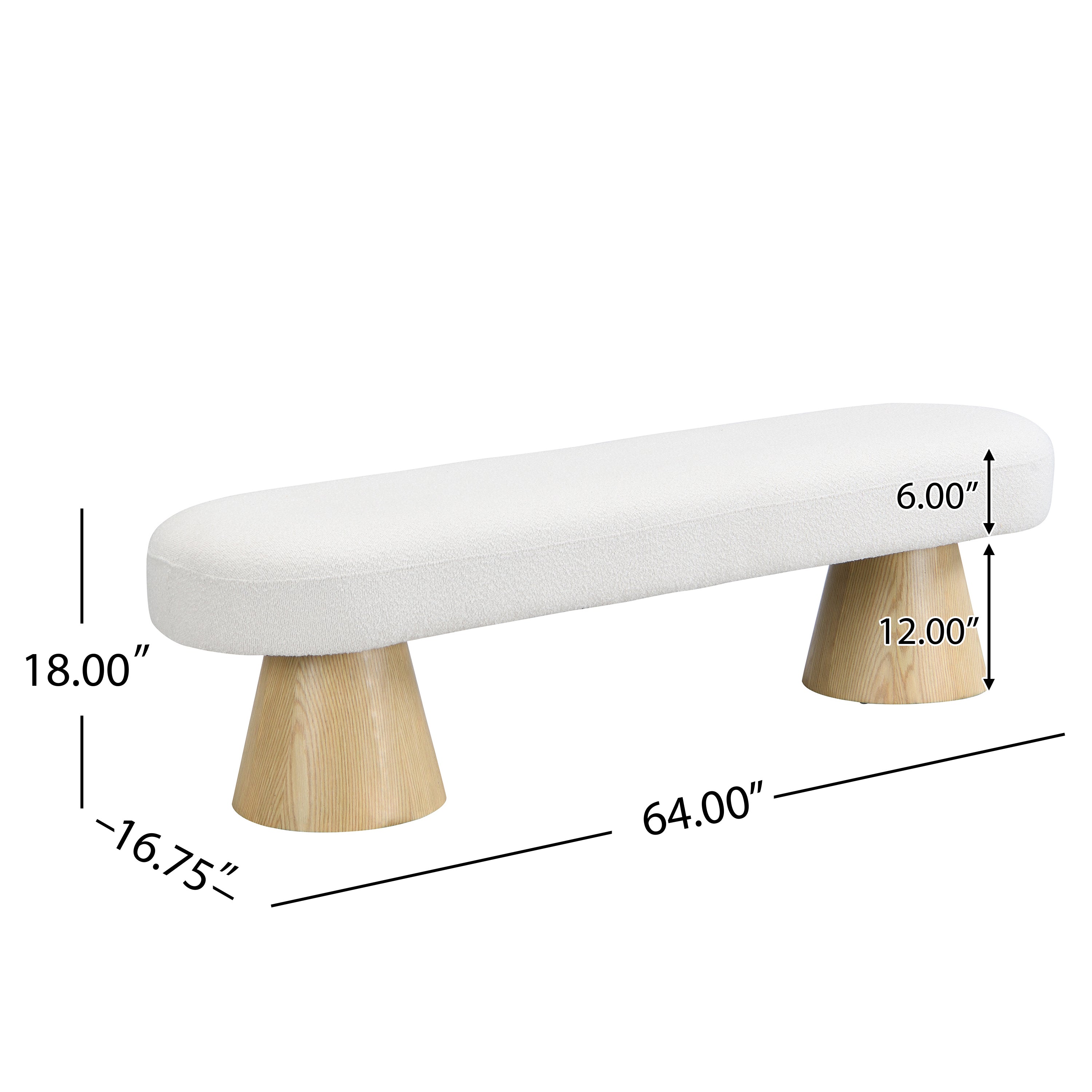 Walker Edison | Banc rembourré en boucle de 162,5 cm 