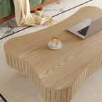 Walker Edison | Table basse et bureau à plateau relevable cannelé Curve Design 