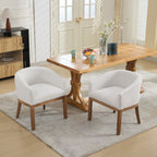 Chaises de salle à manger cylindriques rembourrées en lin, style moderne du milieu du siècle 