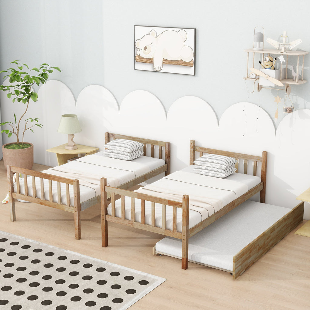 Walker Edison | Lit superposé convertible avec lit gigogne et échelle | 3 couchages 