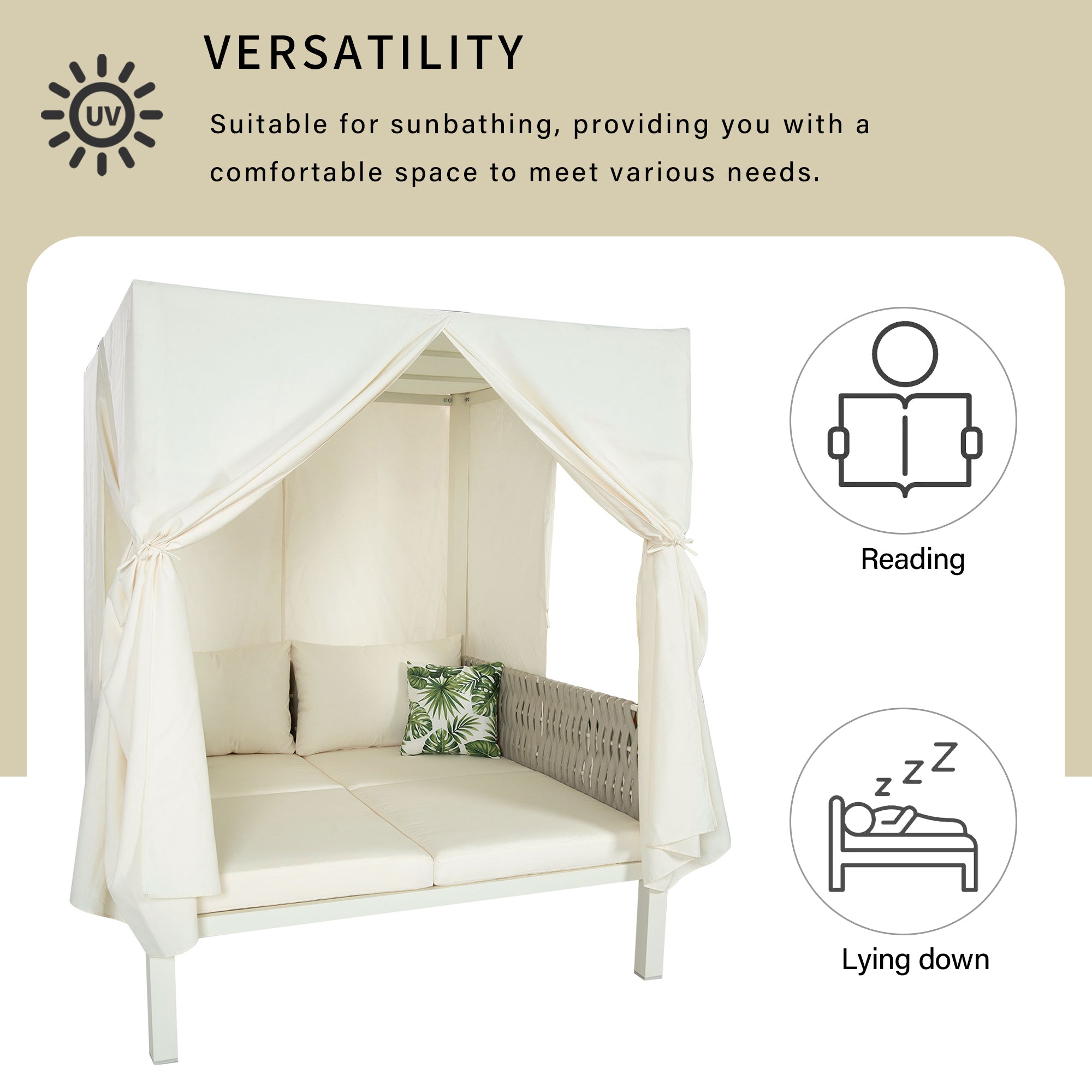 Walker Edison | Bain de soleil chic pour terrasse extérieure avec rideaux