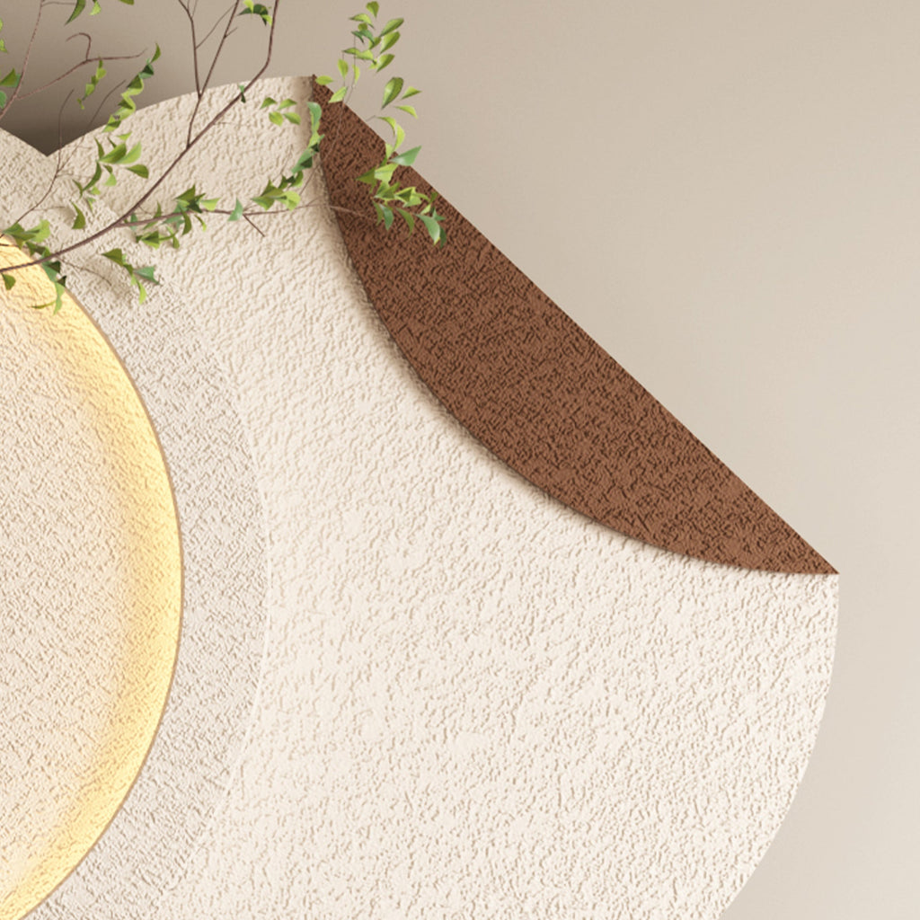 Décoration murale en grès à LED 3 couleurs réglables à double disque 