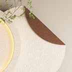 Décoration murale en grès à LED 3 couleurs réglables à double disque 