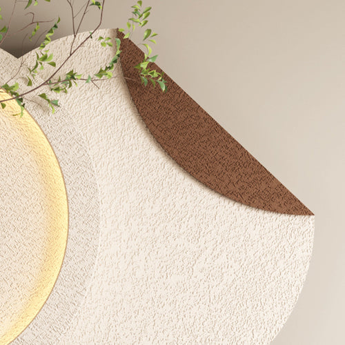 Décoration murale en grès à LED 3 couleurs réglables à double disque 