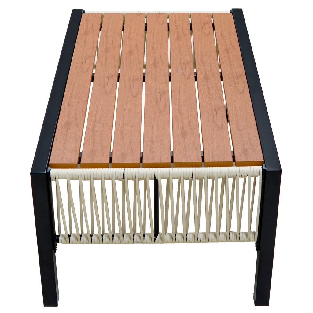 Walker Edison | Ensemble canapé d'extérieur en fer forgé au design moderne avec table basse 