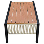 Walker Edison | Ensemble canapé d'extérieur en fer forgé au design moderne avec table basse 