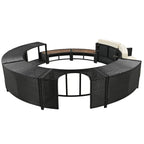 Walker Edison | Ensemble de canapé de patio en rotin avec structure de spa et espaces de rangement