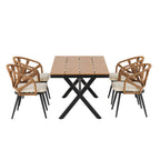 Walker Edison | Ensemble table et chaises de jardin contemporain style U