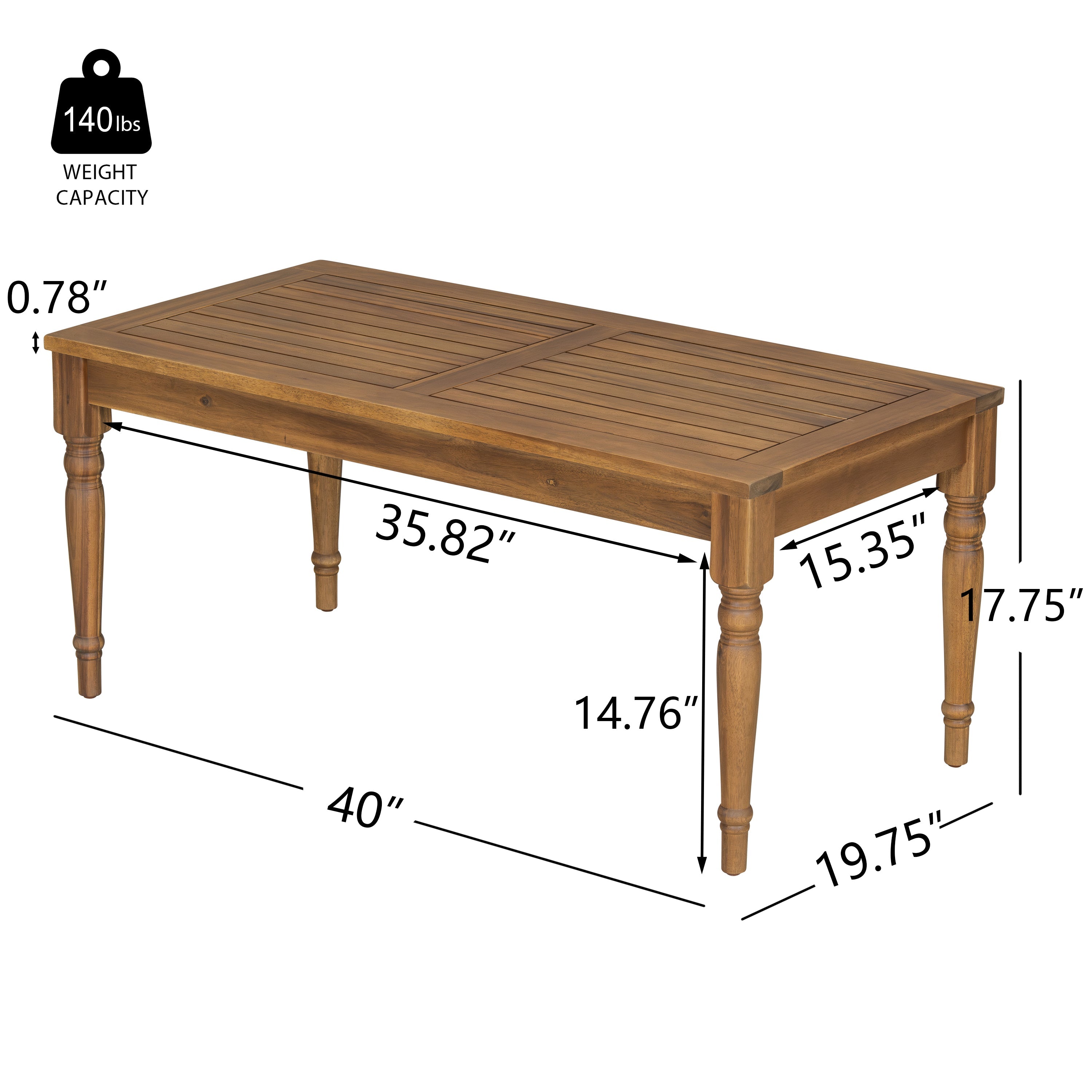 Walker Edison | Canapé d'extérieur 2 pièces en bois d'acacia avec table 