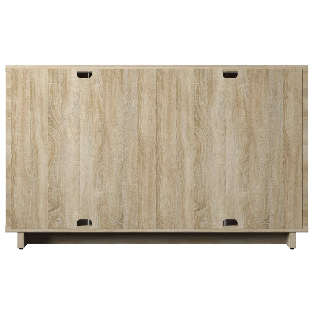 Buffet/lambris de style bohème côtier en lin avec étagères de rangement