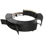 Walker Edison | Ensemble de canapé de patio en rotin avec structure de spa et espaces de rangement