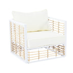 Ensemble de canapés d'angle d'extérieur Walker Edison | Blanc, moderne et minimaliste, 7 pièces, en métal.