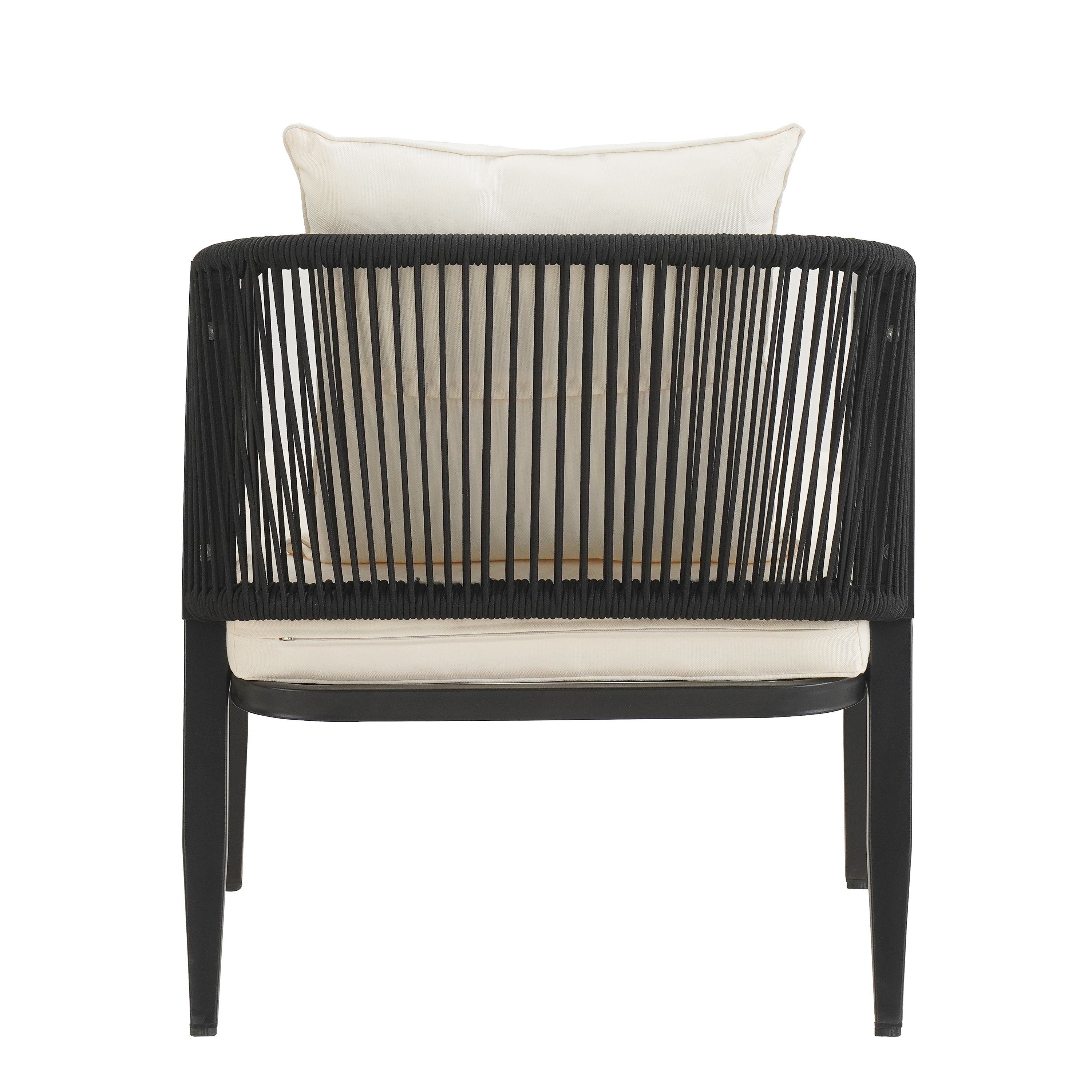 Ensemble de mobilier de patio extérieur au design métallique incurvé 