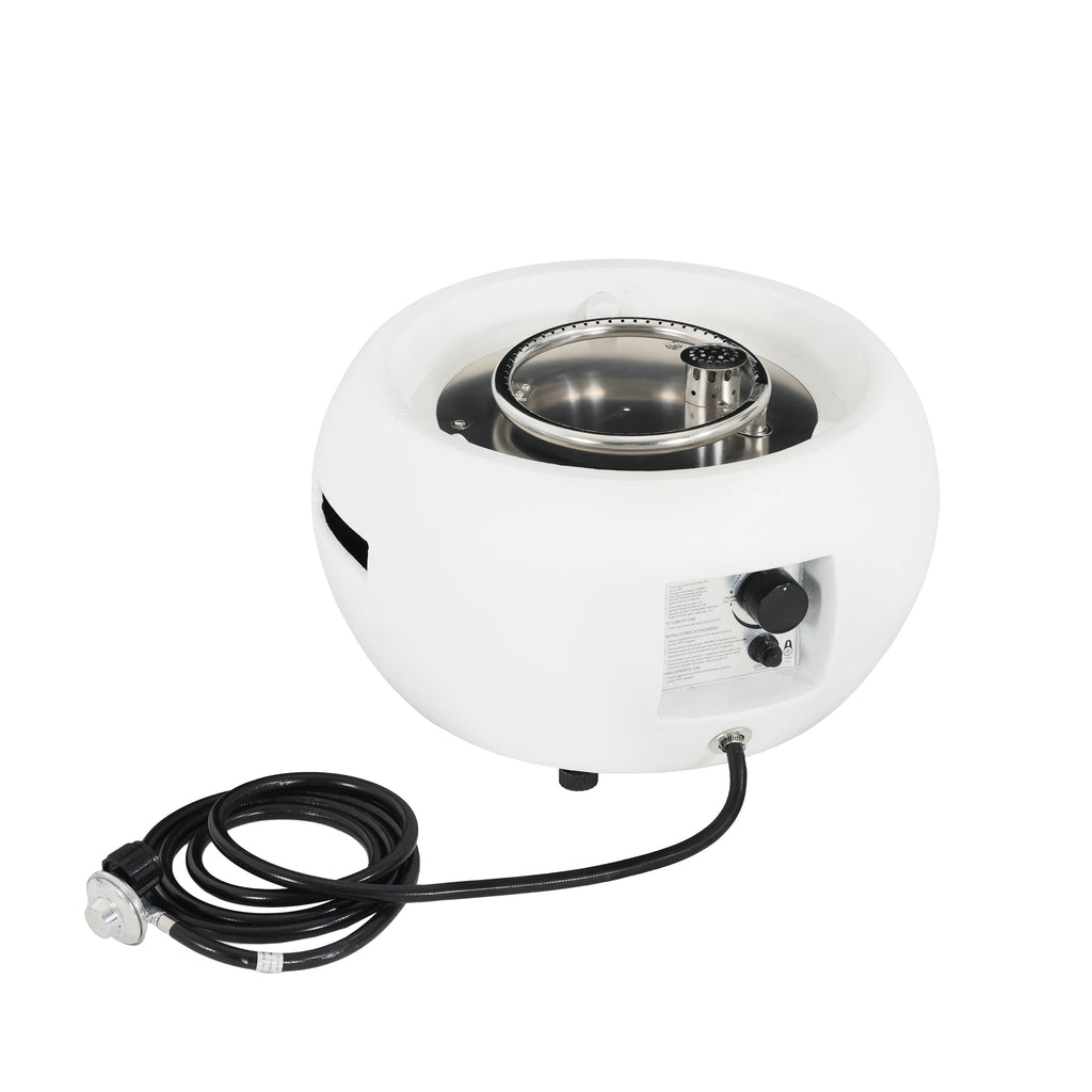 Walker Edison | Foyer extérieur au propane MGO au design rond minimaliste pour patio.