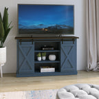 Portes coulissantes de style grange, meuble TV en peuplier de 137 cm, console multimédia
