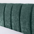 Cadre de lit rembourré en chenille, format queen, avec tiroirs 