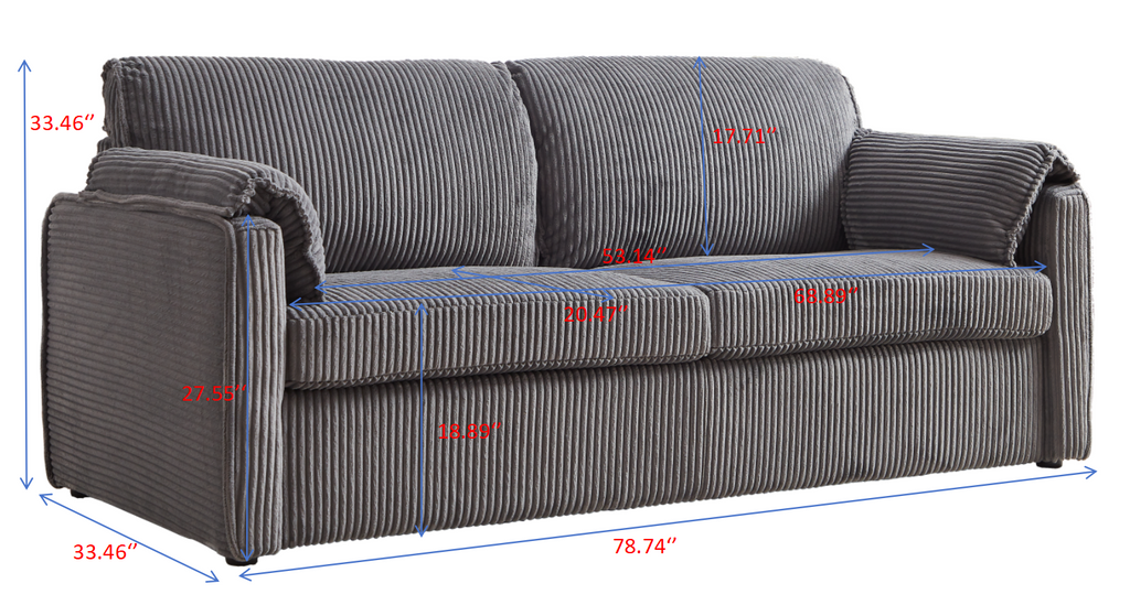 Walker Edison | Canapé-lit futon en velours côtelé gris