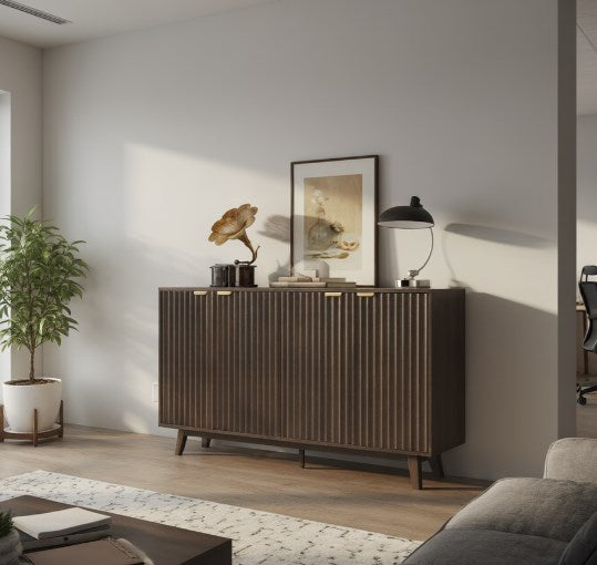 Meuble bar à café cannelé et buffet