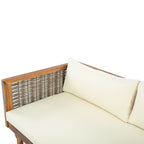 Walker Edison | Canapé d'angle en bois d'acacia avec table basse