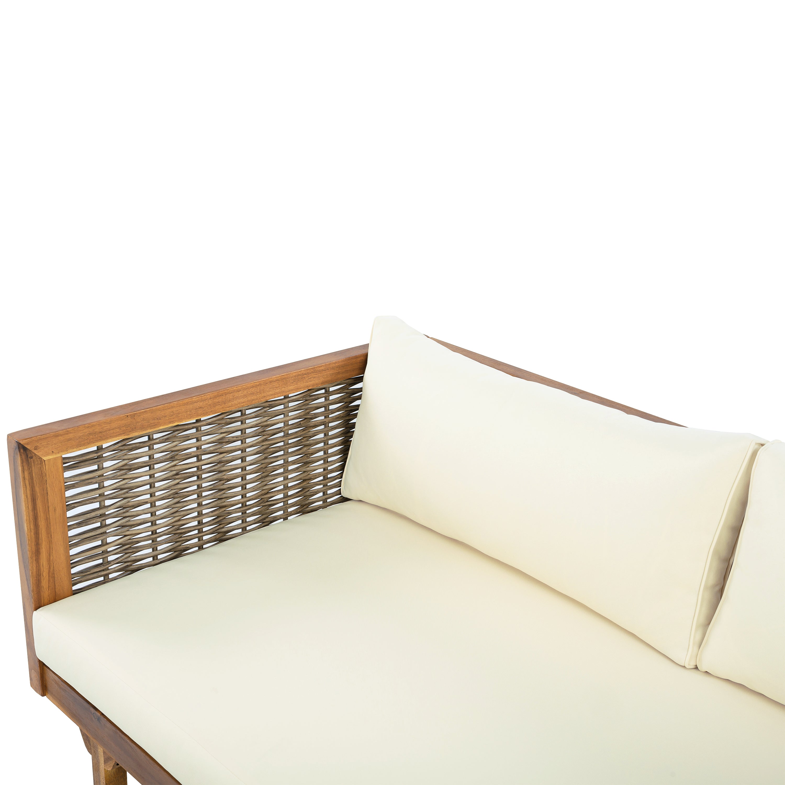 Walker Edison | Canapé d'angle en bois d'acacia avec table basse