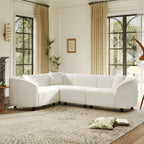 Canapé d'angle sculptural et incurvé contemporain Boucl¨¦ en forme de L 