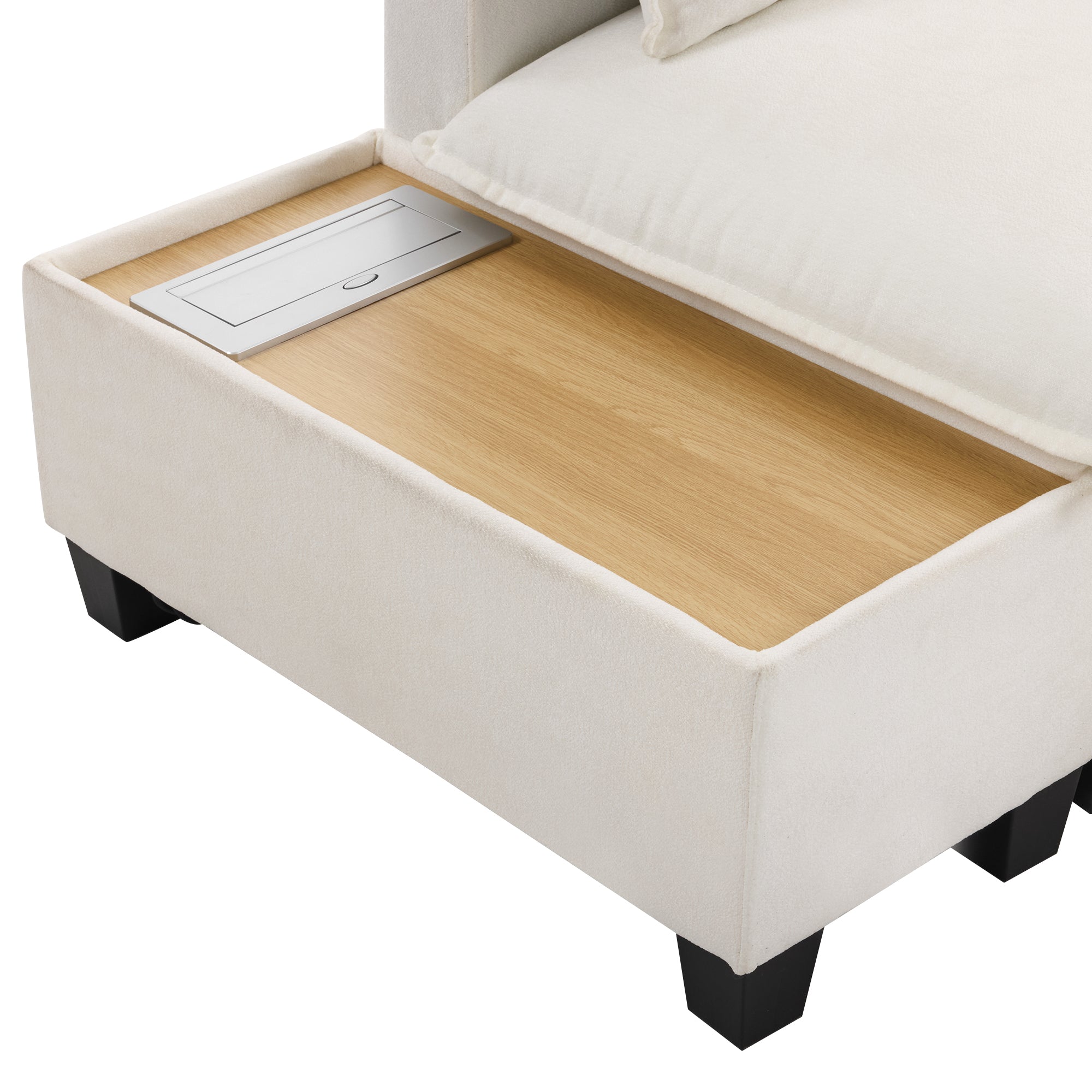 Walker Edison | Canapé d'angle modulaire en forme de U Cloud avec pouf et table basse